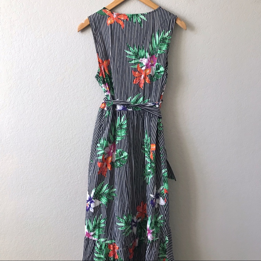 💫WHO WHAT WEAR Tropical Wrap Asymmetrical Dress M - Picture 7 of 9